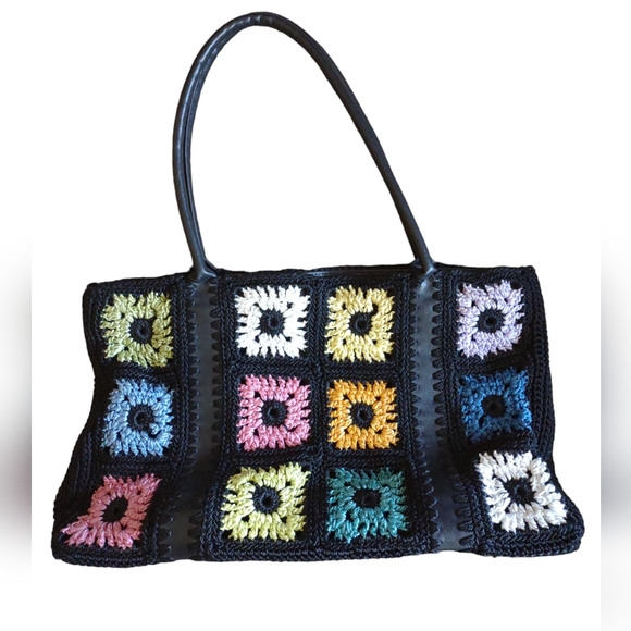 The Sak Handbags - The Sak Colorful Granny Square Crochet Shoulder Bag